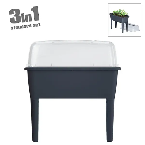 ΘΕΡΜΟΚΗΠΙΟ ΜΕ ΠΟΔΙΑ (3 ΣΕ 1) ΑΝΘΡΑΚΙ RESPANA PLANTER 77x58x96.3cm 1/3ΚΙΒ