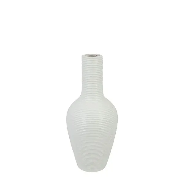 ΒΑΖΟ-ΜΠΟΥΚΑΛΙ ΛΕΥΚΟ ΚΕΡΑΜΙΚΟ ΓΡΑΜΜΩΤΟ Φ14x31cm - 12/KIB