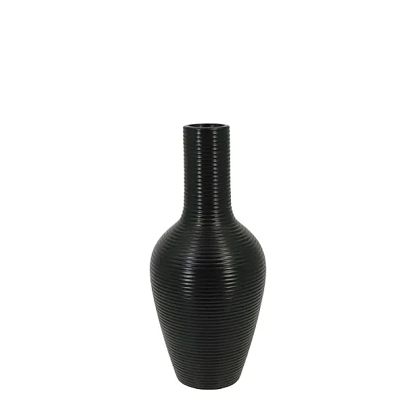ΒΑΖΟ-ΜΠΟΥΚΑΛΙ ΜΑΥΡΟ ΚΕΡΑΜΙΚΟ ΓΡΑΜΜΩΤΟ Φ14x31cm - 12/KIB