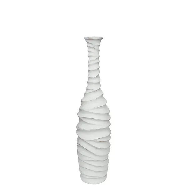 FIBERGLASS ΒΑΖΟ ΛΕΥΚΟ ANTIKΕ / ΚΥΜΑΤΙΣΤΟ - Φ20x86cm 1/KIB