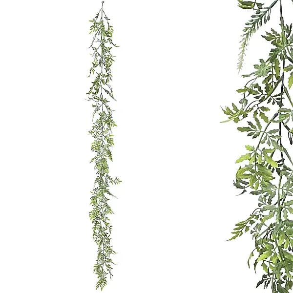 ΓΙΡΛΑΝΤΑ ΠΡΑΣΙΝΑΔΑΣ ME ΛΕΥΚA ΑΝΘΑΚΙΑ - Υ150cm 3/36ΚΙΒ