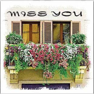 ΓΥΑΛΙΝΟ ΚΑΔΡΑΚΙ - MISS YOU 30x30cm 12/ΚΙΒ